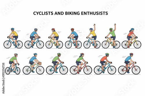 Action-Packed Group Ride Illustration in Urban Setting