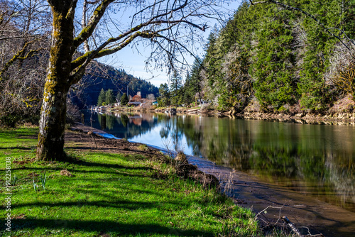 Alsea River in Oregon in early spring season