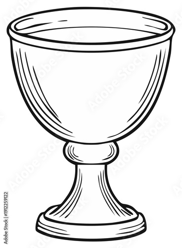 Chalice Illustration, Line Art, Religious Symbol
