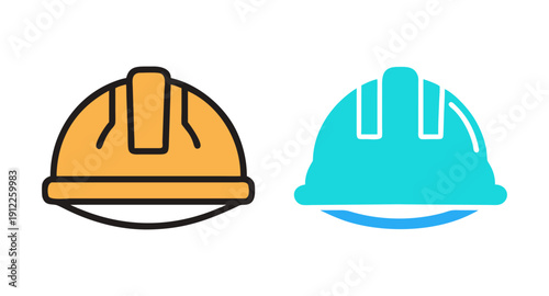 Construction safety helmet vector illustration hard hat icon construction worker head protection gear