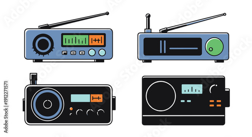 Transmitter Line art creative concept