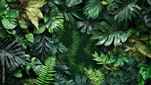 Wallpaper Mural Lush green plants arranged in a dense display in an indoor setting showcasing various types of foliage and textures Torontodigital.ca