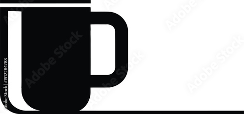 A simple black coffee mug on a clean white background for branding