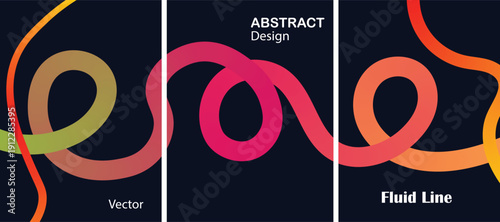 Vibrant abstract design with fluid lines and geometric shapes