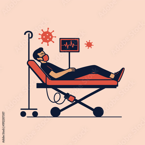 Medical desk with Medical mask illustration