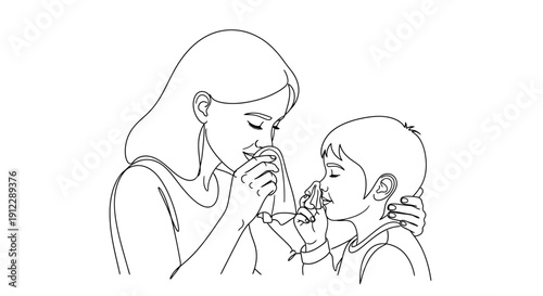 Mother and Child Sharing a Heartwarming Moment Together.