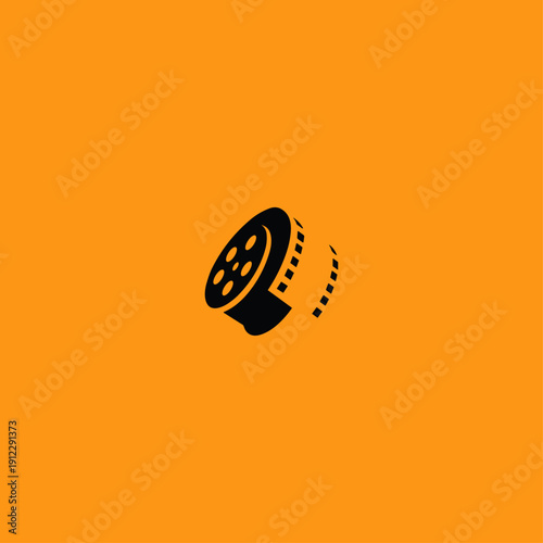Film strip Logo icon flat vector design