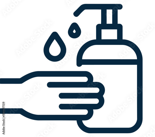 Hand using liquid soap dispenser illustrates necessary hygiene.