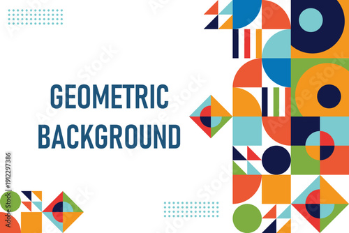 Free Download Vibrant Geometric Shapes Background with White Space - GFXLoad