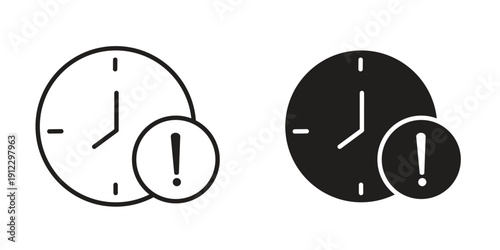 Alarm exclamation icon. Linear icon collection. Editable stroke. Vector illustrations