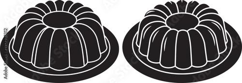 Bundt cake on plate simple vector art