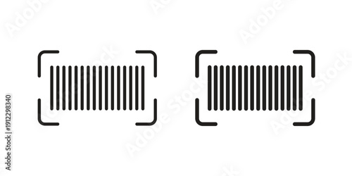 Barcode read icon. Linear icon collection. Editable stroke. Vector illustrations