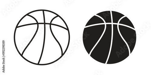 Basketball icon. Linear icon collection. Editable stroke. Vector illustrations