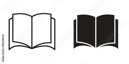 Book open icon. Linear icon collection. Editable stroke. Vector illustrations