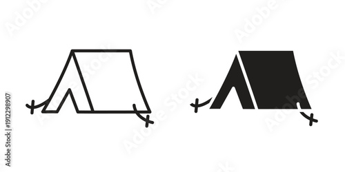 Camping icon. Linear icon collection. Editable stroke. Vector illustrations