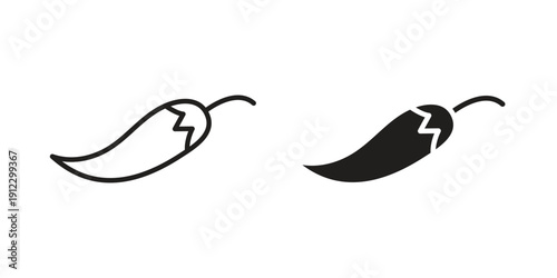 Chili icon. Linear icon collection. Editable stroke. Vector illustrations