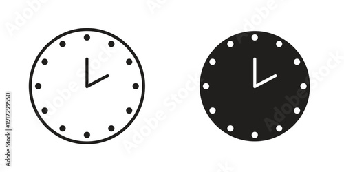Clock two icon. Linear icon collection. Editable stroke. Vector illustrations