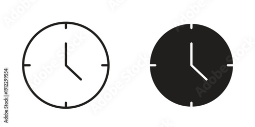 Clock-five icon. Linear icon collection. Editable stroke. Vector illustrations