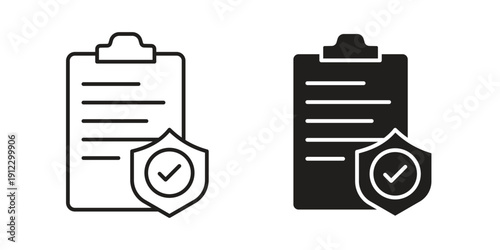 Contract coverage icon. Linear icon collection. Editable stroke. Vector illustrations