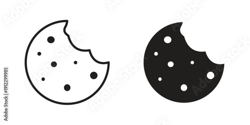 Cookie icon. Linear icon collection. Editable stroke. Vector illustrations