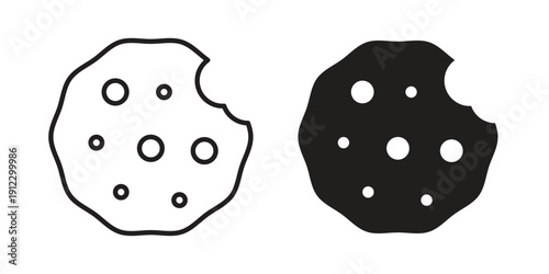 Cookie icon. Linear icon collection. Editable stroke. Vector illustrations