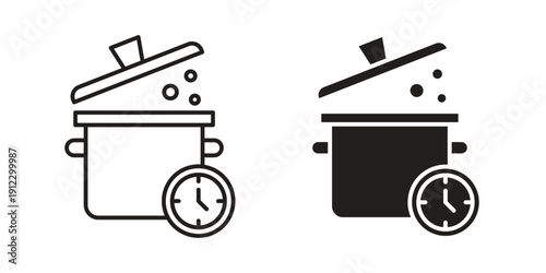 Cooking time icon. Linear icon collection. Editable stroke. Vector illustrations