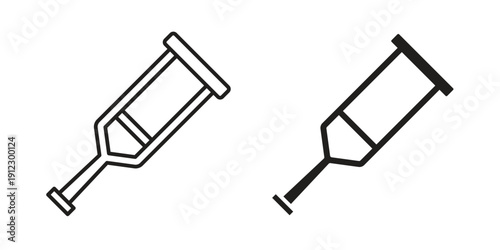 Crutch icon. Linear icon collection. Editable stroke. Vector illustrations