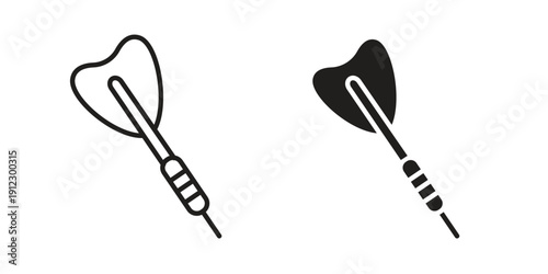 Dart icon. Linear icon collection. Editable stroke. Vector illustrations