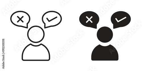 Decision icon. Linear icon collection. Editable stroke. Vector illustrations