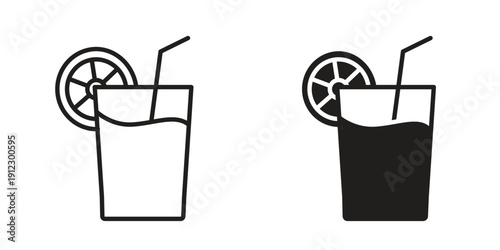 Drink icon. Linear icon collection. Editable stroke. Vector illustrations