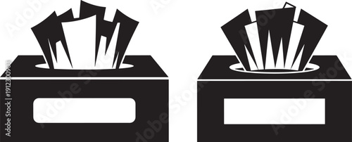 Tissue box with facial tissues icon