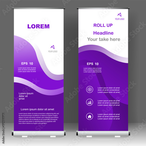 Business Roll up banner luxury template design, for brochure, business, flyer, infographics. modern x-banner and flag-banner advertising. vector illustration