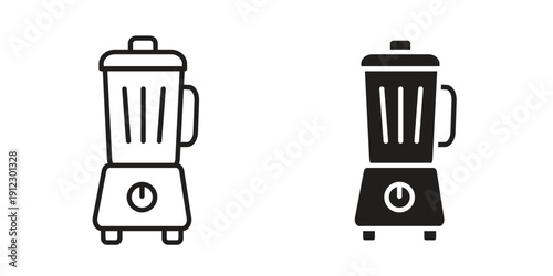 Food processor icon. Linear icon collection. Editable stroke. Vector illustrations