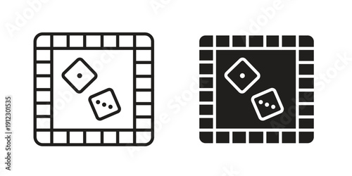 Game board icon. Linear icon collection. Editable stroke. Vector illustrations