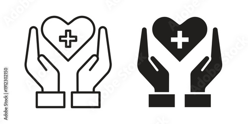 Health insurance icon. Linear icon collection. Editable stroke. Vector illustrations