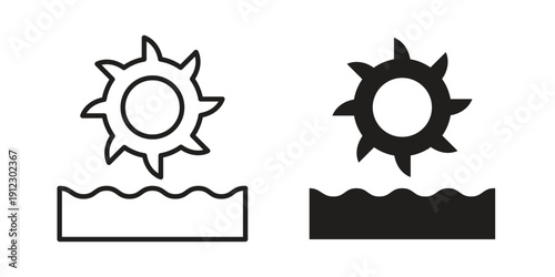 Hydro power icon. Linear icon collection. Editable stroke. Vector illustrations