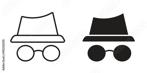 Incognito icon. Linear icon collection. Editable stroke. Vector illustrations