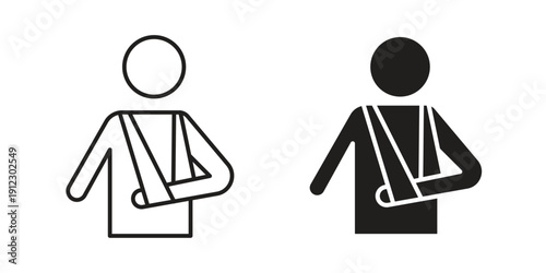 Injury icon. Linear icon collection. Editable stroke. Vector illustrations