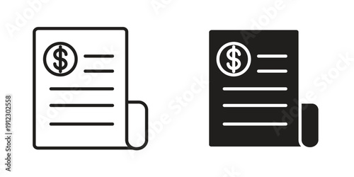Invoice icon. Linear icon collection. Editable stroke. Vector illustrations