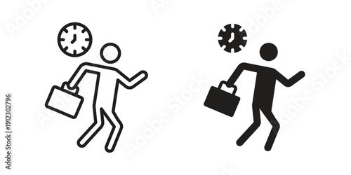 Late icon. Linear icon collection. Editable stroke. Vector illustrations