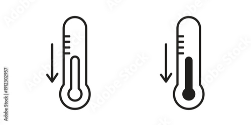 Low Temperature icon. Linear icon collection. Editable stroke. Vector illustrations