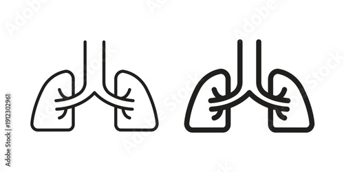 Lung icon. Linear icon collection. Editable stroke. Vector illustrations