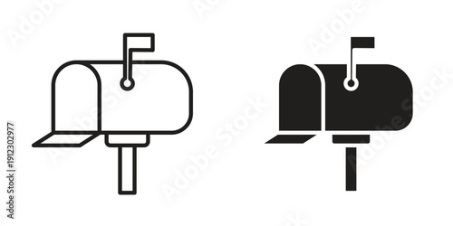 Mailbox icon. Linear icon collection. Editable stroke. Vector illustrations