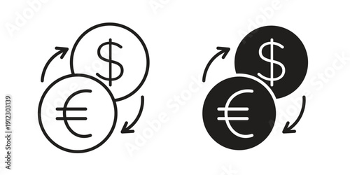 Money exchange icon. Linear icon collection. Editable stroke. Vector illustrations