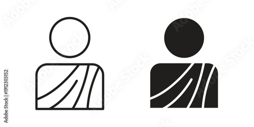 Monk icon. Linear icon collection. Editable stroke. Vector illustrations