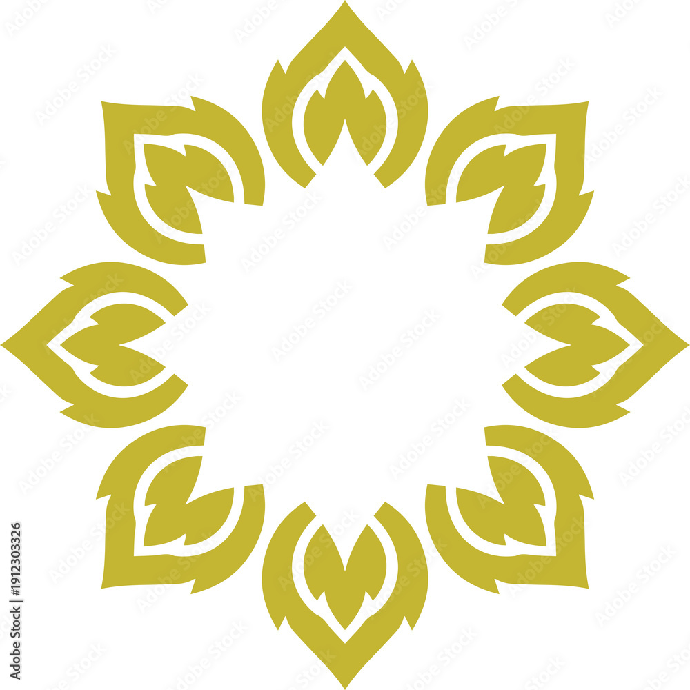 Obraz premium Thai Art traditional asian luxury line art, Decorative, lai Thai Pattern flat Illustration element graphic design Thai Floral Pattern