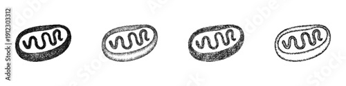 Sketch mitochondrion icon design set