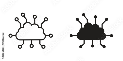 Network cloud icon. Linear icon collection. Editable stroke. Vector illustrations