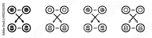 Canvastavla Sketch meiosis icon design set