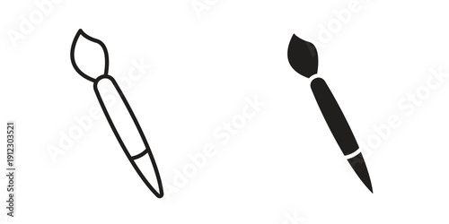 Paint brush icon. Linear icon collection. Editable stroke. Vector illustrations